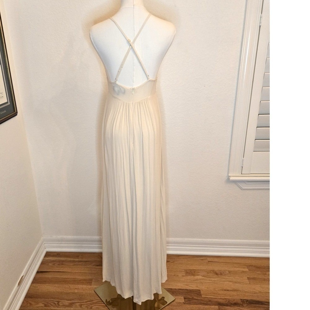 Lulus Ivory Crochet Lace‎ Maxi Dress Cottagecore Fairy Boho Wedding Guest S - Picture 6 of 13